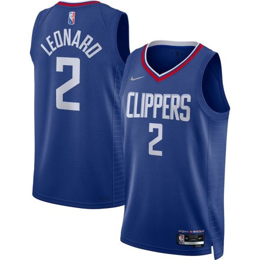 Nike LA Clippers #2 Kawhi Leonard Unisex Swingman Jersey - Icon Edition - Royal - Image 3