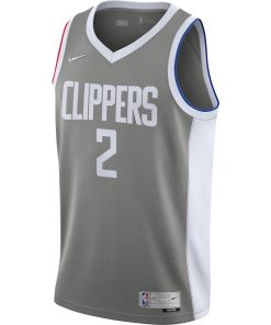 Nike LA Clippers #2 Kawhi Leonard Unisex Swingman Player Jersey - Earned Edition - Grey