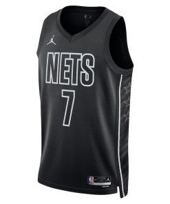 Jordan Brooklyn Nets #7 Kevin Durant Unisex Swingman Jersey - Statement Edition - Black