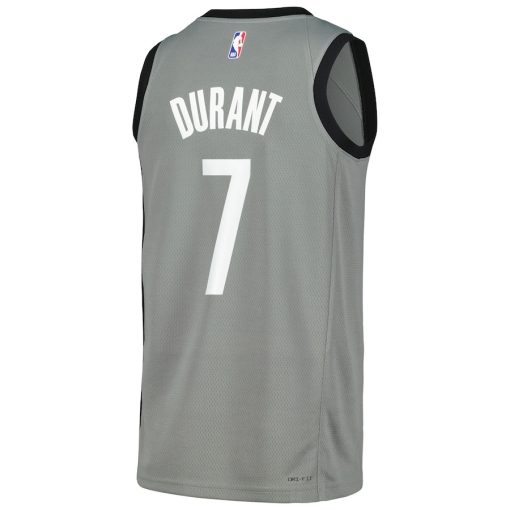 Nike Brooklyn Nets #7 Kevin Durant Swingman Player Jersey - Statement Edition - Grey - Image 2