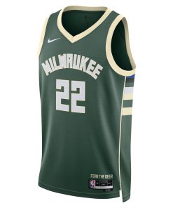 Nike Milwaukee Bucks #22 Khris Middleton Unisex Swingman Jersey - Icon Edition - Hunter Green