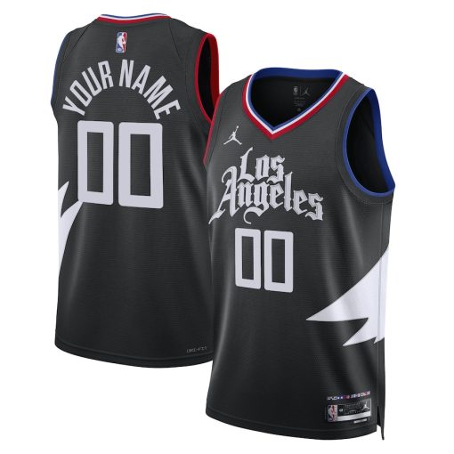 Jordan LA Clippers Custom Unisex Swingman Jersey - Statement Edition - Black - Image 3