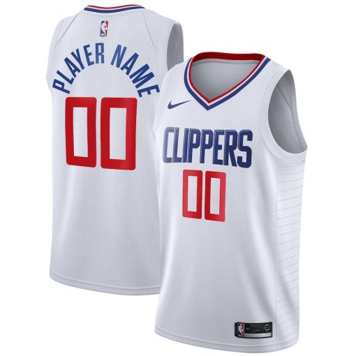 Nike LA Clippers Custom Unisex Swingman Jersey - Association Edition - White - Image 3