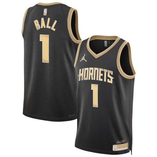 Jordan Charlotte Hornets #1 LaMelo Ball Unisex Swingman Jersey – Select Series - Black - Image 3