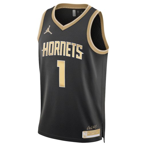 Jordan Charlotte Hornets #1 LaMelo Ball Unisex Swingman Jersey – Select Series - Black