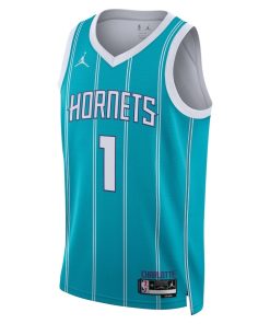 Jordan Charlotte Hornets #1 LaMelo Ball Unisex Swingman Jersey - Icon Edition - Teal