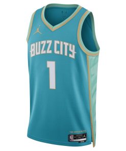 Jordan Charlotte Hornets #1 LaMelo Ball Unisex  Swingman Jersey - City Edition - Teal