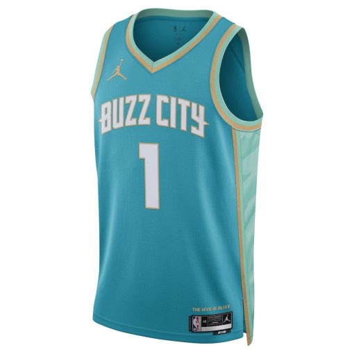Jordan Charlotte Hornets #1 LaMelo Ball Unisex  Swingman Jersey - City Edition - Teal