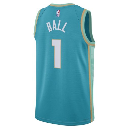 Jordan Charlotte Hornets #1 LaMelo Ball Unisex  Swingman Jersey - City Edition - Teal - Image 2