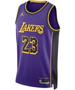 Jordan Los Angeles Lakers #23 LeBron James Unisex Swingman Jersey - Statement Edition - Purple