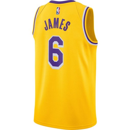 Nike Los Angeles Lakers #6 LeBron James Unisex Swingman Player Jersey -  Icon Edition - Gold - Image 2