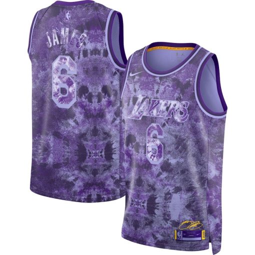 Nike Los Angeles Lakers #6 LeBron James Unisex Swingman Jersey - Select Series - Purple - Image 3