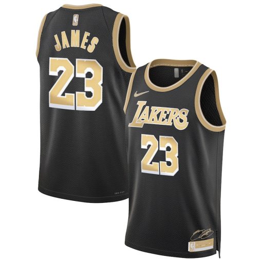 Nike Los Angeles Lakers #23 LeBron James Unisex Swingman Jersey - Select Series – Black - Image 3