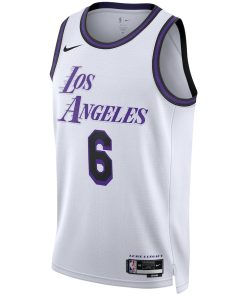 Nike Los Angeles Lakers #6 LeBron James Unisex  Swingman Jersey - City Edition - White