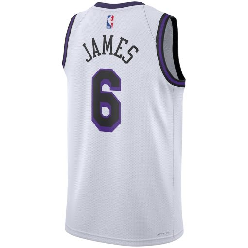 Nike Los Angeles Lakers #6 LeBron James Unisex  Swingman Jersey - City Edition - White - Image 2