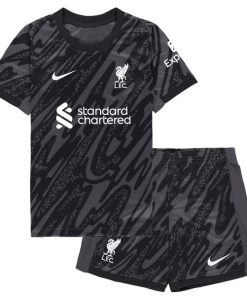 Nike Liverpool 2024/25 Infant Black Goalkeeper Stadium Shirt & Shorts Set