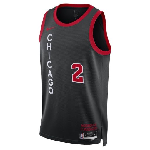 Nike Chicago Bulls #2 Lonzo Ball Unisex  Swingman Jersey - City Edition - Black