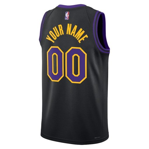 Nike Los Angeles Lakers Custom Unisex Swingman Jersey - City Edition - Black - Image 2