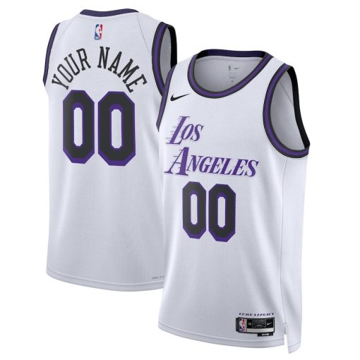 Nike Los Angeles Lakers Custom Unisex Swingman Jersey - City Edition - White - Image 3