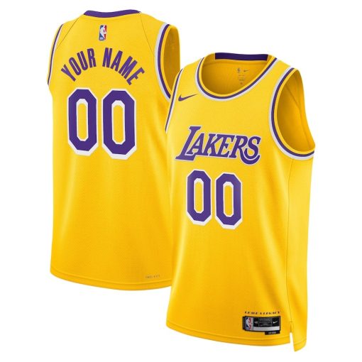 Nike Los Angeles Lakers Custom Unisex Swingman Jersey - Icon Edition - Gold - Image 3