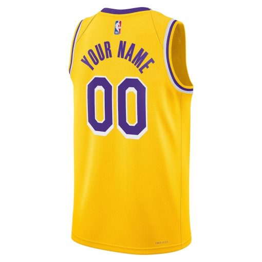 Nike Los Angeles Lakers Custom Unisex Swingman Jersey - Icon Edition - Gold - Image 2
