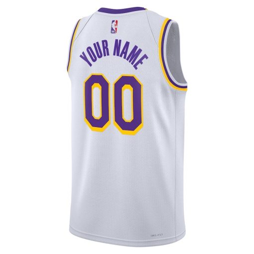 Nike Los Angeles Lakers Custom Unisex Swingman Jersey - Association Edition - White - Image 2