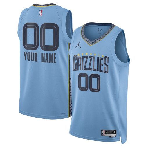 Jordan Memphis Grizzlies Custom Unisex Swingman Jersey - Statement Edition - Blue - Image 3