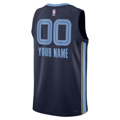 Nike Memphis Grizzlies Custom Unisex Swingman Jersey - Icon Edition - Navy - Image 2