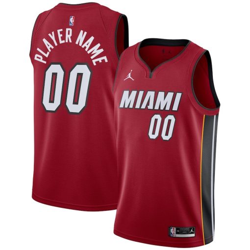 Jordan Miami Heat Custom Unisex Swingman Jersey - Statement Edition - Red - Image 3