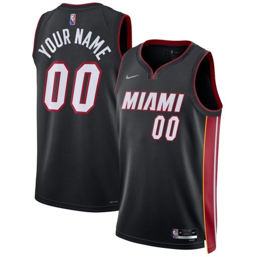 Nike Miami Heat Custom Unisex Swingman Jersey - Icon Edition - Black - Image 3