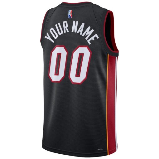 Nike Miami Heat Custom Unisex Swingman Jersey - Icon Edition - Black - Image 2