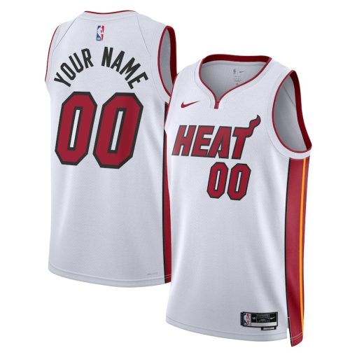 Nike Miami Heat Custom Unisex Swingman Jersey - Association Edition - White - Image 3