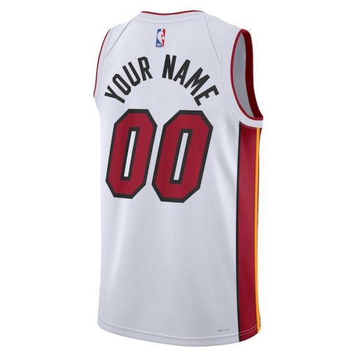 Nike Miami Heat Custom Unisex Swingman Jersey - Association Edition - White - Image 2