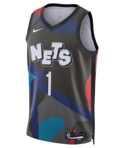 Nike Brooklyn Nets #1 Mikal Bridges Unisex  Swingman Jersey - Black - City Edition