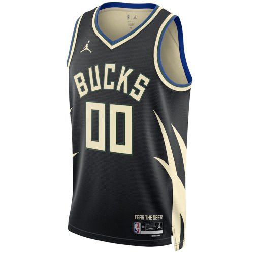 Jordan Milwaukee Bucks Custom Unisex Swingman Jersey - Statement Edition - Black