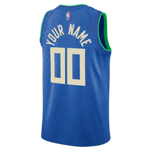 Nike Milwaukee Bucks Custom Unisex Swingman Jersey - City Edition - Royal - Image 2