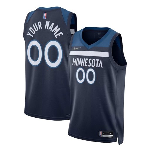 Nike Minnesota Timberwolves Custom Unisex Swingman Jersey - Icon Edition - Navy - Image 3