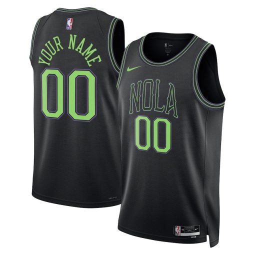 Nike New Orleans Pelicans Custom Unisex Swingman Jersey - City Edition - Black - Image 3
