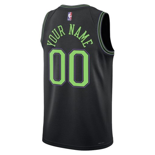 Nike New Orleans Pelicans Custom Unisex Swingman Jersey - City Edition - Black - Image 2