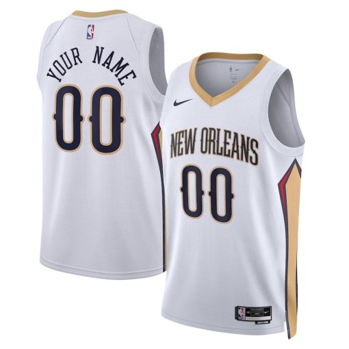 Nike New Orleans Pelicans Custom Unisex Swingman Jersey - Association Edition - White - Image 3