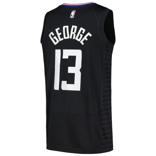 Nike LA Clippers #13 Paul George Unisex Swingman Player Jersey - Statement Edition - Black - Image 2