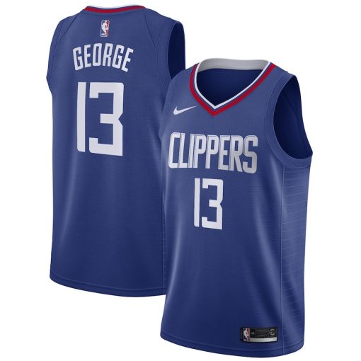 Nike LA Clippers #13 Paul George Unisex Swingman Jersey - Icon Edition - Blue - Image 3