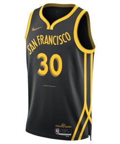 Nike Golden State Warriors #30 Stephen Curry Unisex Swingman Jersey - City Edition - Black