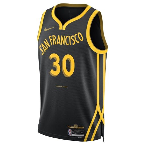 Nike Golden State Warriors #30 Stephen Curry Unisex Swingman Jersey - City Edition - Black
