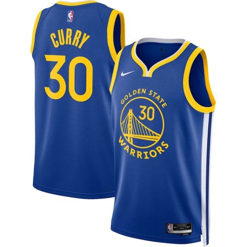 Nike Golden State Warriors #30 Stephen Curry Unisex Swingman Jersey - Icon Edition - Royal - Image 3