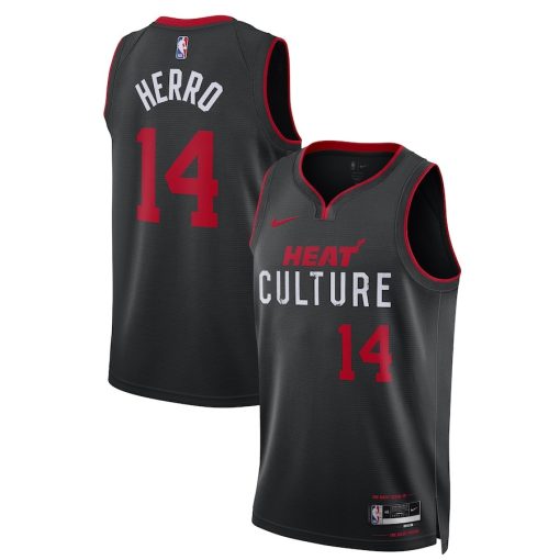 Nike Miami Heat #14 Tyler Herro Unisex  Swingman Jersey - Black - City Edition - Image 3