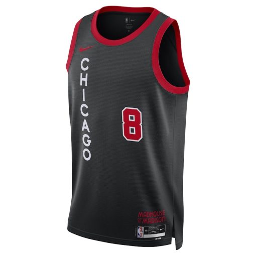 Nike Chicago Bulls #8 Zach LaVine Unisex Swingman Jersey - City Edition - Black