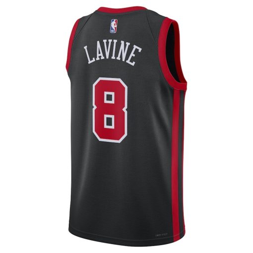 Nike Chicago Bulls #8 Zach LaVine Unisex Swingman Jersey - City Edition - Black - Image 2