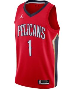 Jordan New Orleans Pelicans #1 Zion Williamson  Swingman Jersey - Statement Edition - Red