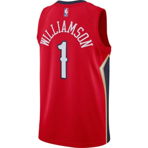 Jordan New Orleans Pelicans #1 Zion Williamson  Swingman Jersey - Statement Edition - Red - Image 2